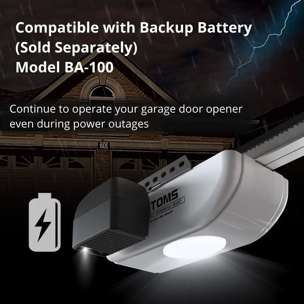 Atoms ATR-1622CK by Skylink 1/2HPF Garage Door Opener with Extremely Quiet DC Motor, Chain Drive and Wireless Keypad