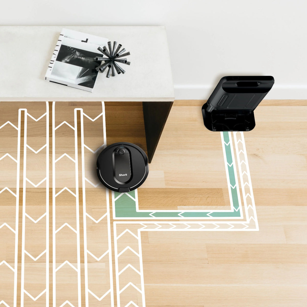 Shark - IQ Robot Self-Empty XL RV1001AE, Wi-Fi Connected, Robot Vacuum with Self-Cleaning Brushroll - Black