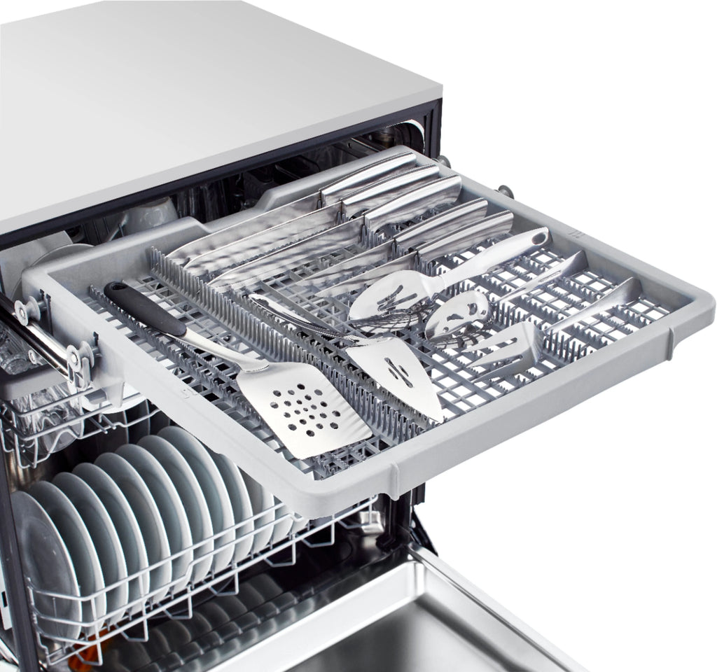 LG - 24 Front Control Smart Built-In Stainless Steel Tub Dishwasher with 3rd Rack, Quadwash, and 48dba - Stainless steel