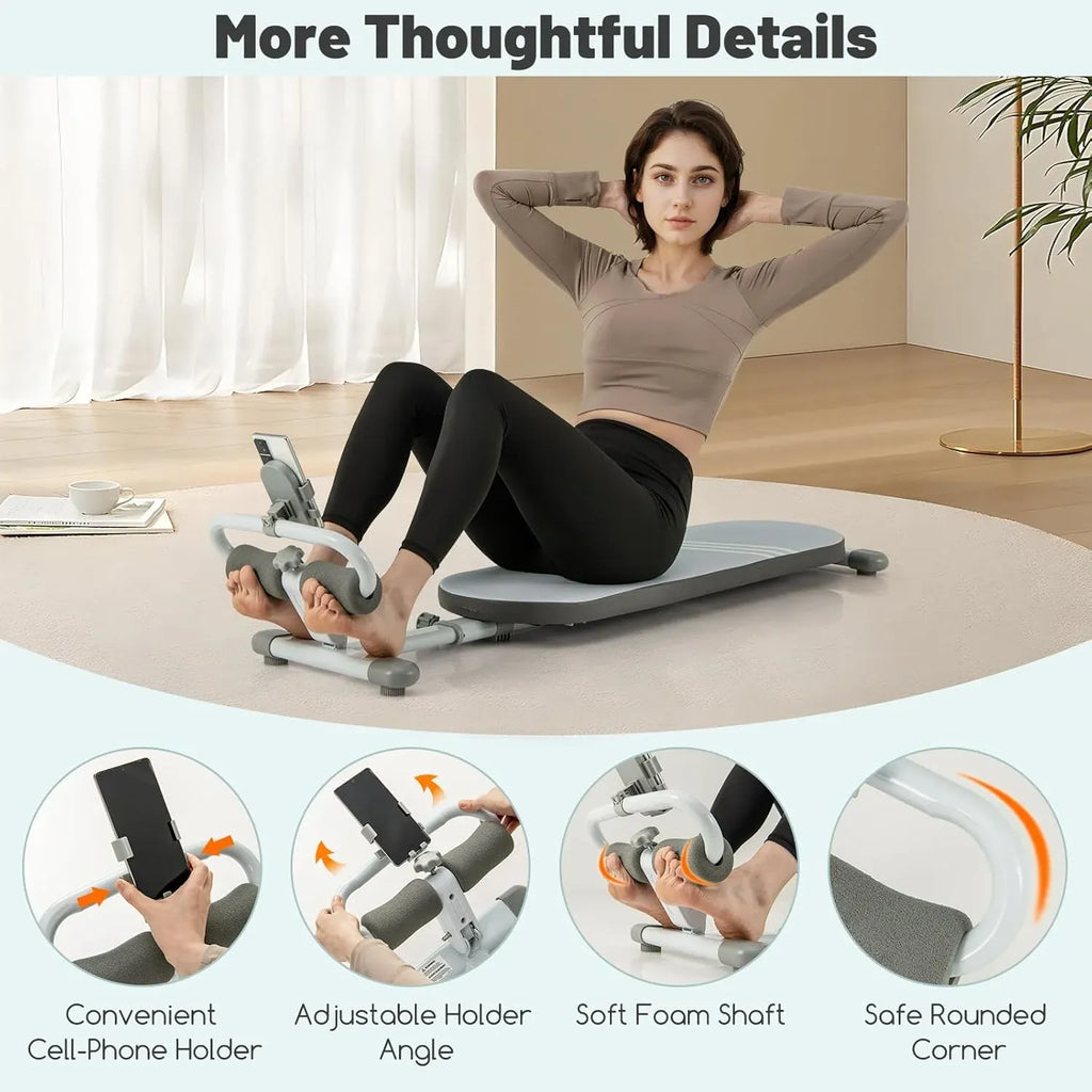 Goplus Multifunctional Sit Up Bench, Workout Bench w/3 Gear Adjustable Angles & Adjustable Length, Foldable Design, Versatile Fitness Equipment for Home Gym, 330 LBS Load Capacity