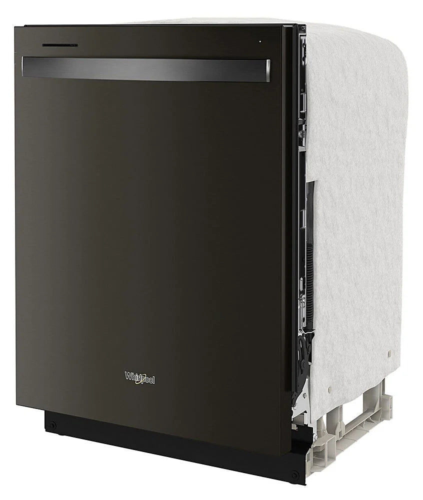 Whirlpool - 24 Top Control Built-In Dishwasher with Stainless Steel Tub, Large Capacity & 3rd Rack, 47 dBA - Black stainless steel