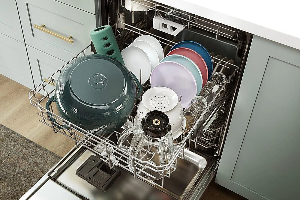 Whirlpool - 24 Top Control Built-In Dishwasher with Stainless Steel Tub, Large Capacity & 3rd Rack, 47 dBA - Black stainless steel