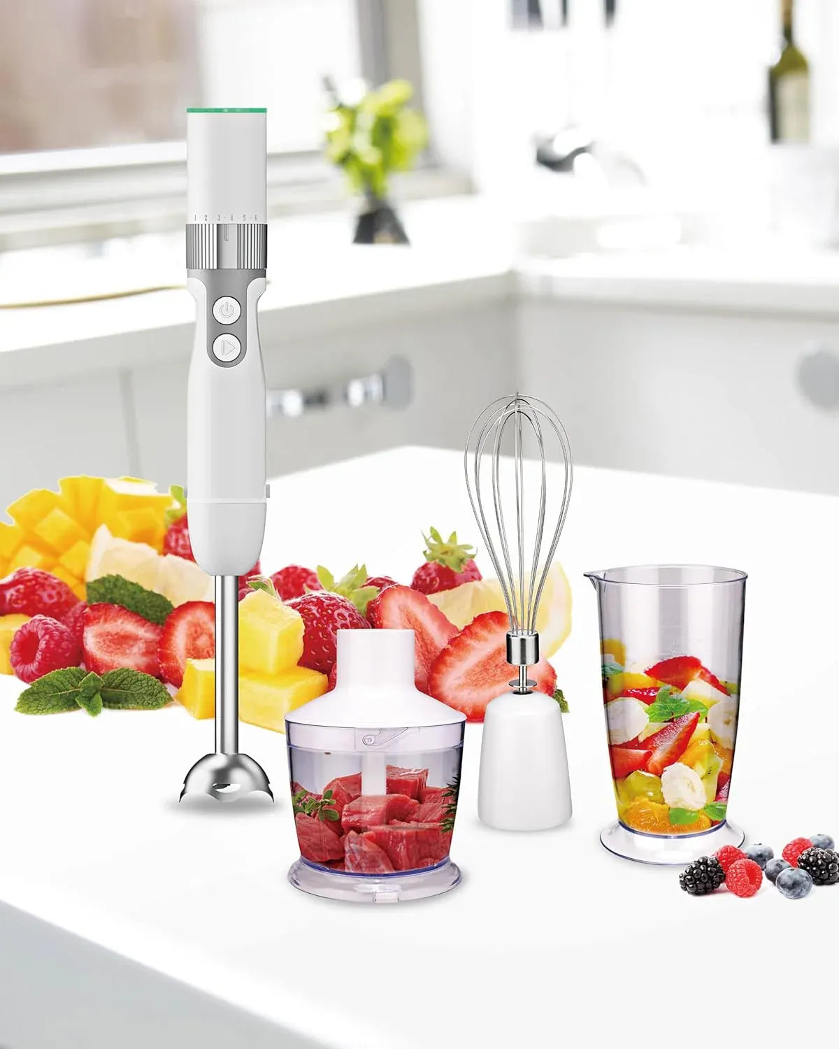 3-in-1 Cordless Kitchen Gift Set, Rechargeable Cordless Immersion Blender, Mixer & Smoothie Maker with Fast Charger, Housewarming Gifts New Home