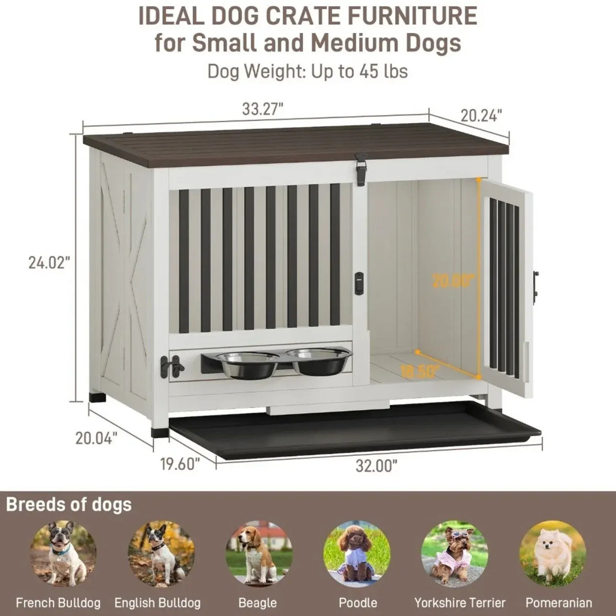 Aesthetic Dog Crate Furniture for Small and Medium Dogs