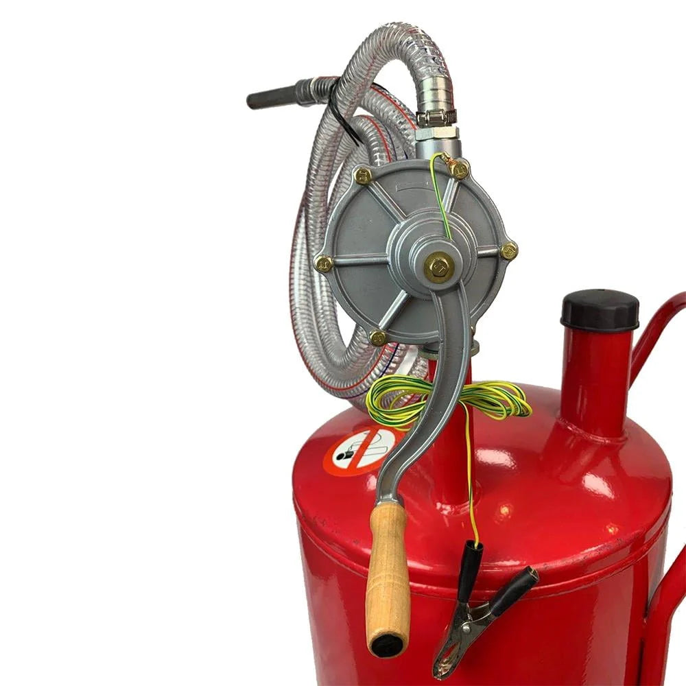 Roadstar 20 Gallon Portable Gas Caddy Fuel Storage Tank Large Gasoline Diesel Can Hand Siphon Pump, Red