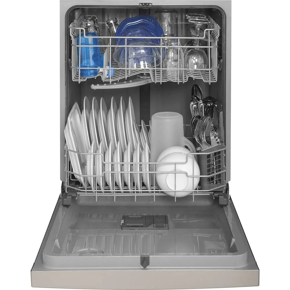GE - Front Control Built-In Dishwasher, 54 dBA - Stainless steel