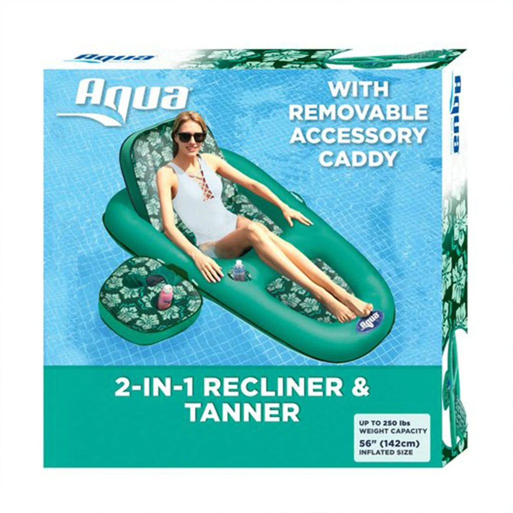 Aqua Leisure Campania 2 in 1 Convertible Water Lounger Pool Inflatable， Floral