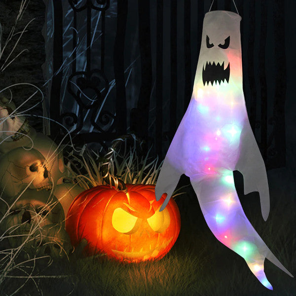 Hanging Ghost Decoration with LED Light Option, 47 Inches Tall