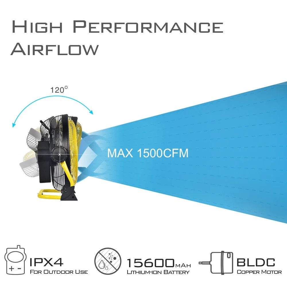 Geek Aire CF2 Floor Fan 16 Inch Cordless Variable Speed Rechargeable (Open Box)