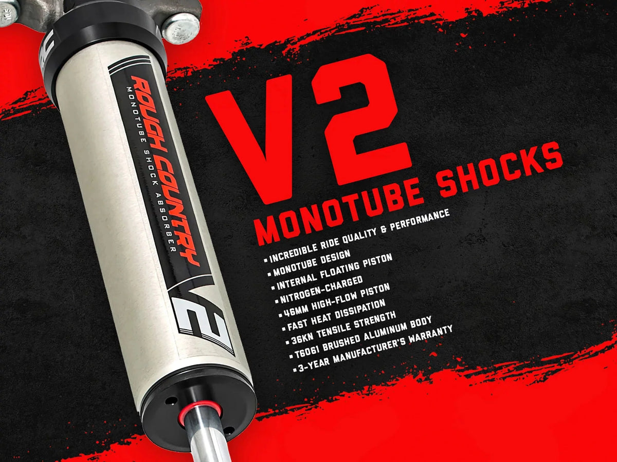 Rough Country 3 Lift Kit w/V2 Shocks for 2005-2023 Toyota Tacoma - 74570RED