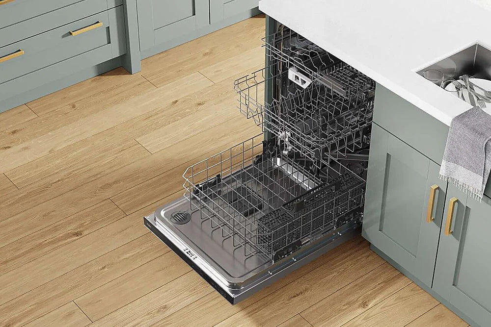 Whirlpool - 24 Top Control Built-In Dishwasher with Stainless Steel Tub, Large Capacity & 3rd Rack, 47 dBA - Stainless steel