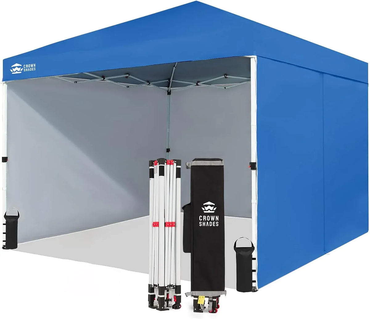 10X10 Comercial Instant Canopy Pop Up Tent with Center Lock (10x10 with 4 Sidewalls, Black)