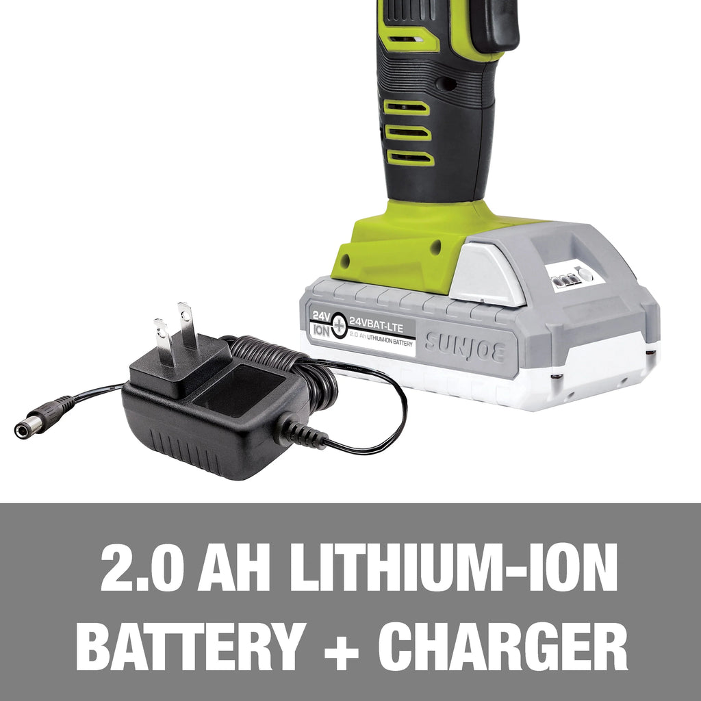 Auto Joe 24V Cordless Portable Air Compressor W/ Nozzle Adapters, 2.0-Ah Battery & Charger