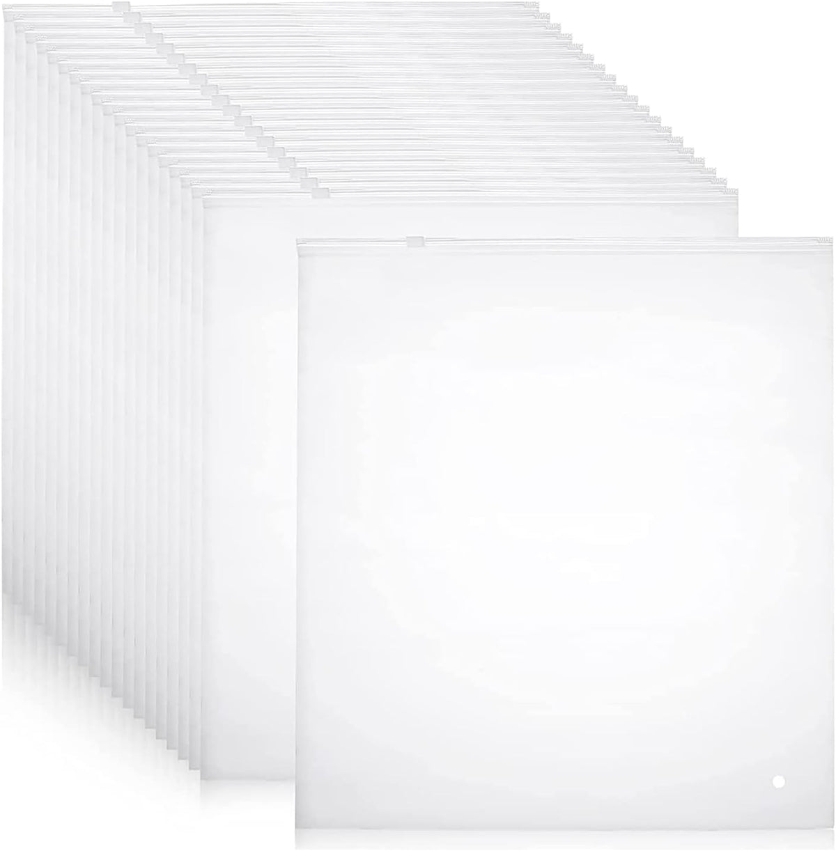 Frosted Zip Storage Bags with Slide Closure and Ventilation Holes, 20-Pack