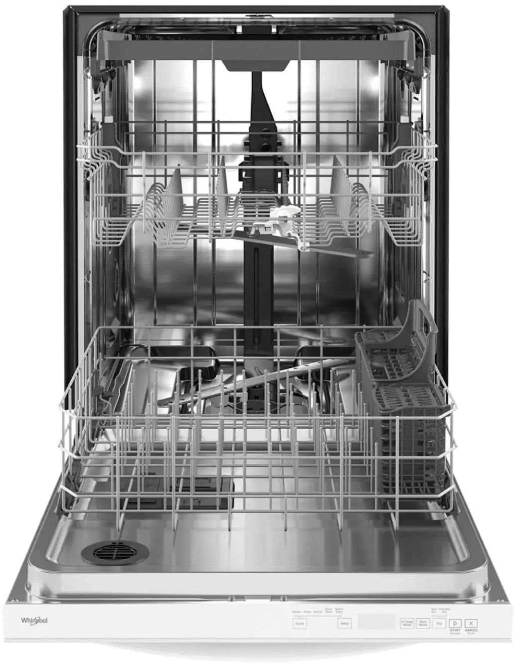 Whirlpool - 24 Top Control Built-In Dishwasher with Stainless Steel Tub, Large Capacity, 3rd Rack, 47 dBA - White