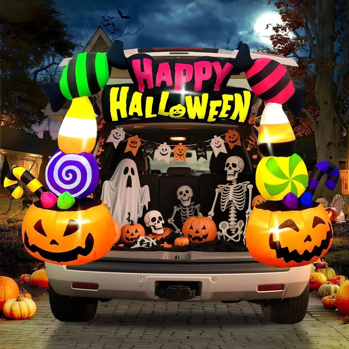 Kalolary 7FT Halloween Inflatables Animated Puppy Dog with Music, Witch Cauldron Halloween Blow Up Yard Decoration with Built-in LEDs for Indoor Outdoor Holiday Party Garden Lawn Decor