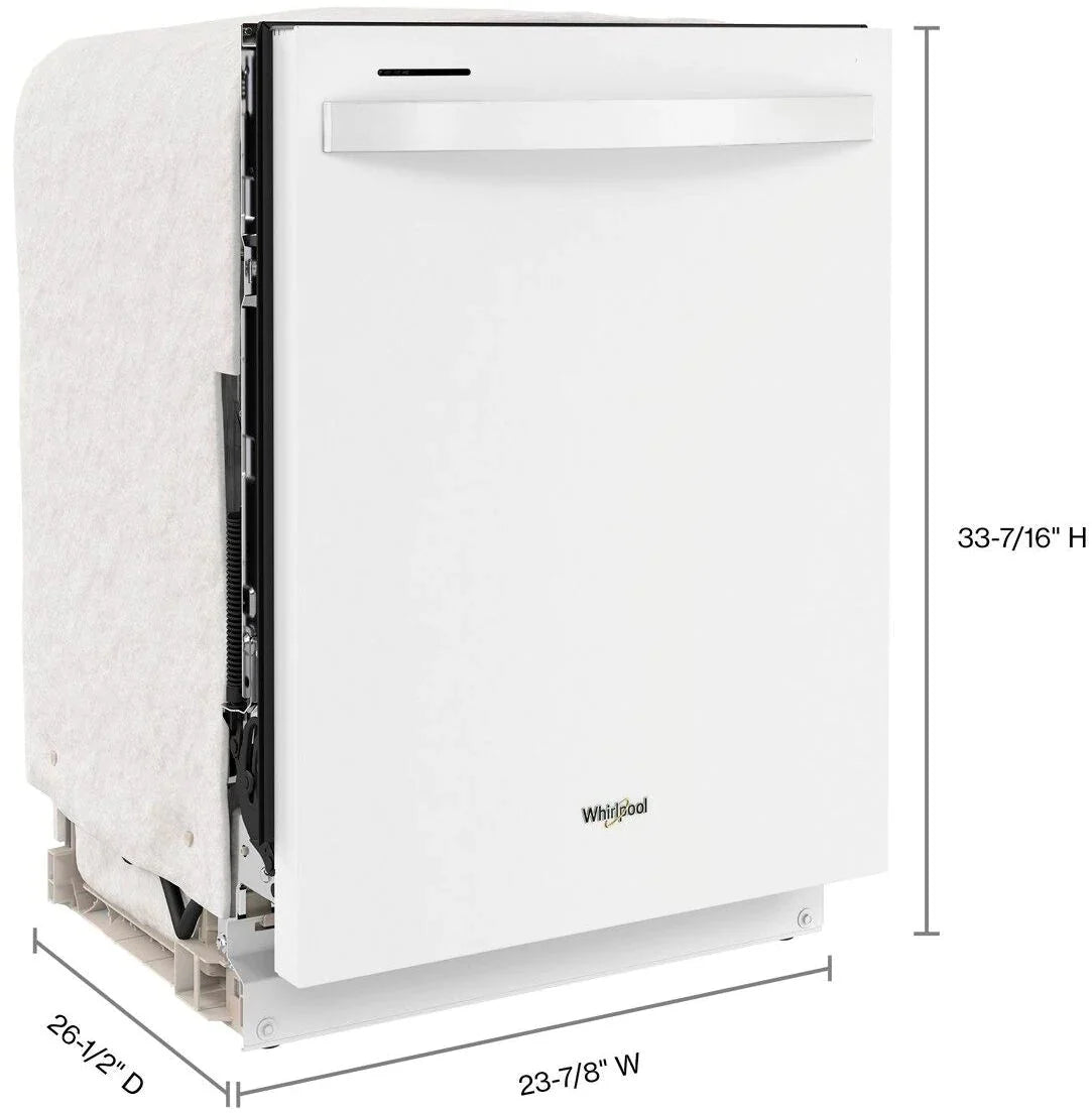 Whirlpool - 24 Top Control Built-In Dishwasher with Stainless Steel Tub, Large Capacity, 3rd Rack, 47 dBA - White