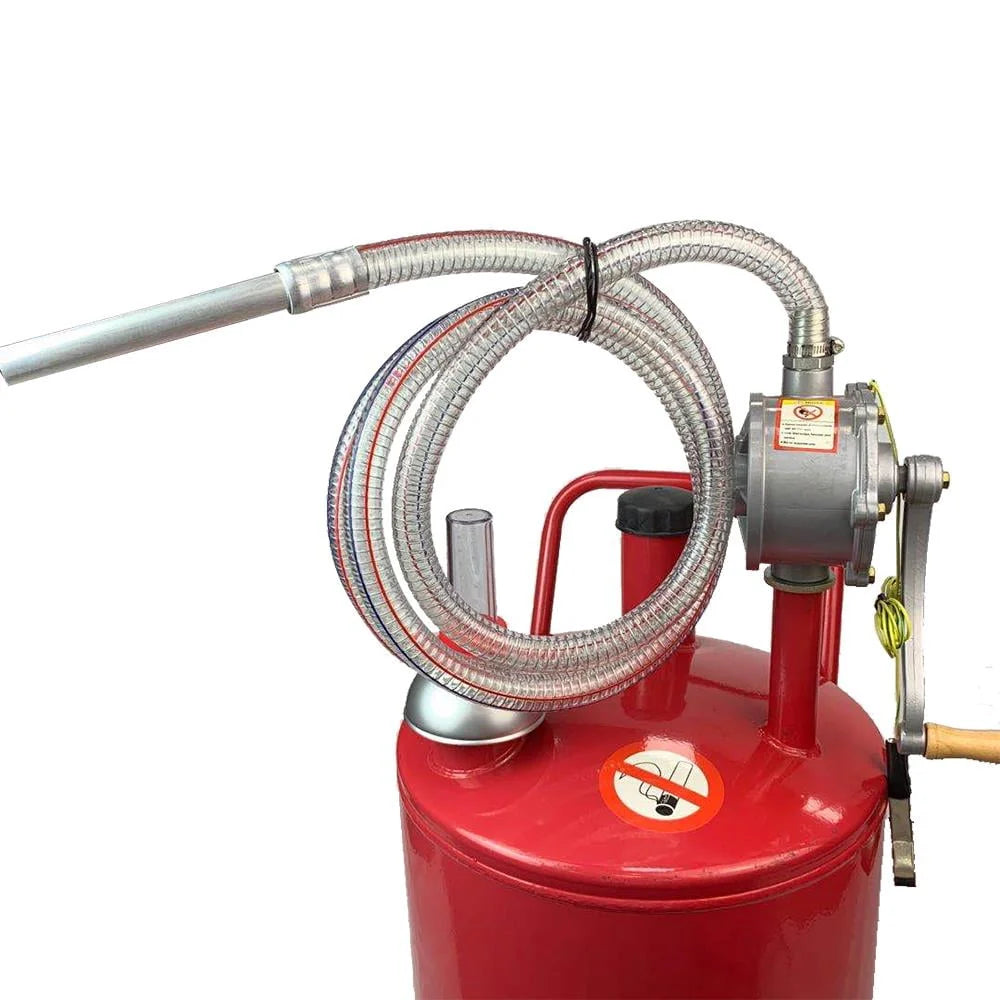 Roadstar 20 Gallon Portable Gas Caddy Fuel Storage Tank Large Gasoline Diesel Can Hand Siphon Pump, Red