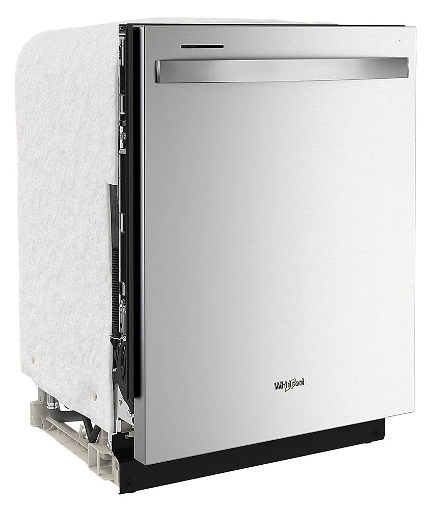 Whirlpool - 24 Top Control Built-In Dishwasher with Stainless Steel Tub, Large Capacity & 3rd Rack, 47 dBA - Stainless steel