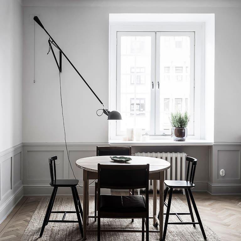 Adjustable Wall Lamp with Swinging Arm and Cast Iron Counterweight, 80.7  inches