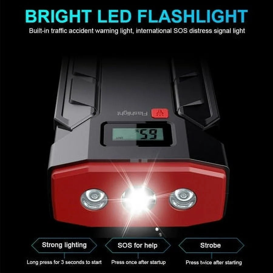 Xhy 50800mAh Car Jump Starter Portable Battery Pack Booster Jumper Box Emergency Start Power Bank Supply Charger with Built-in LED Light