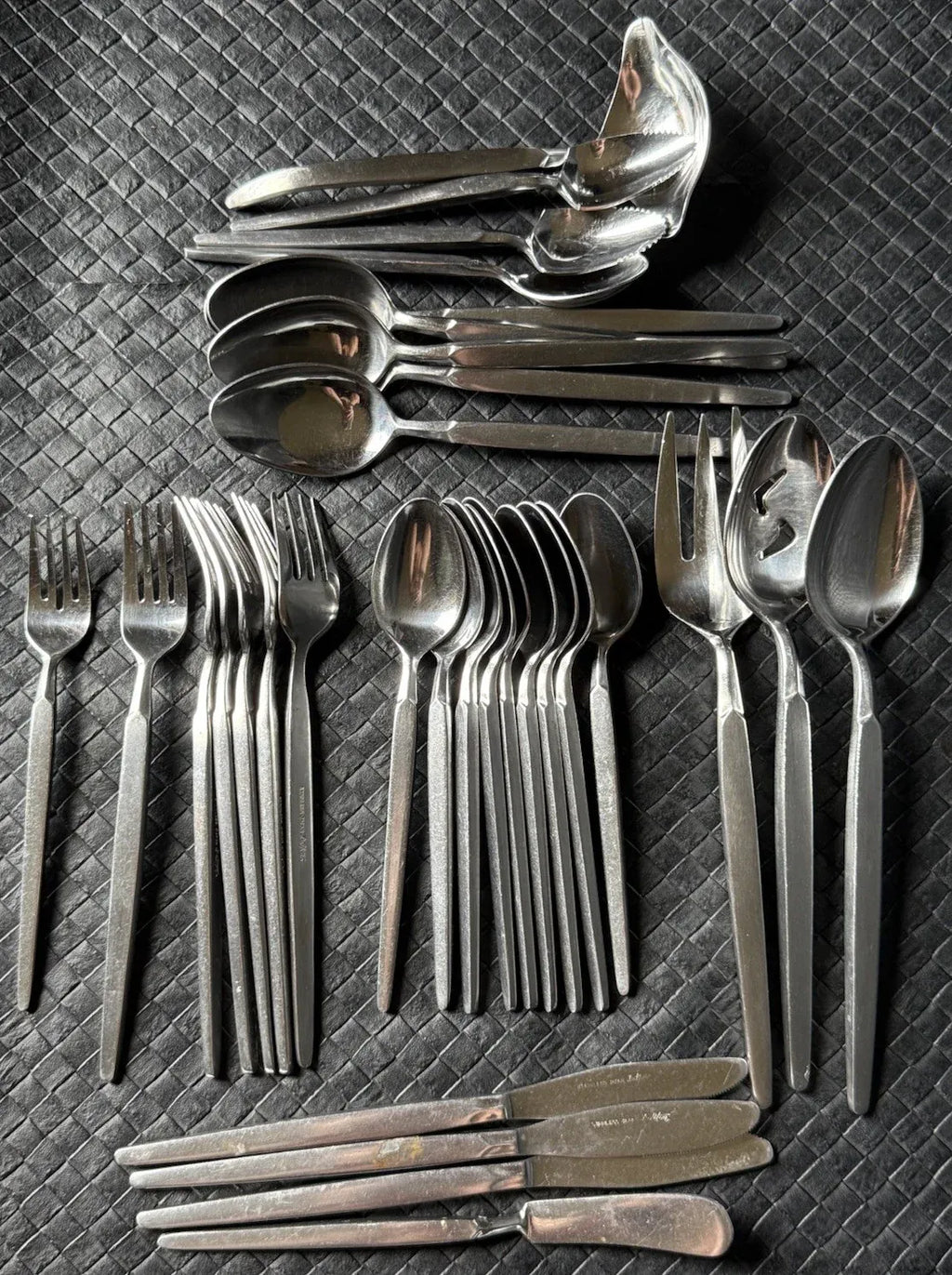 Japan Stainless Steel Flatware 32 Assorted Piece Set Vtg 1960s