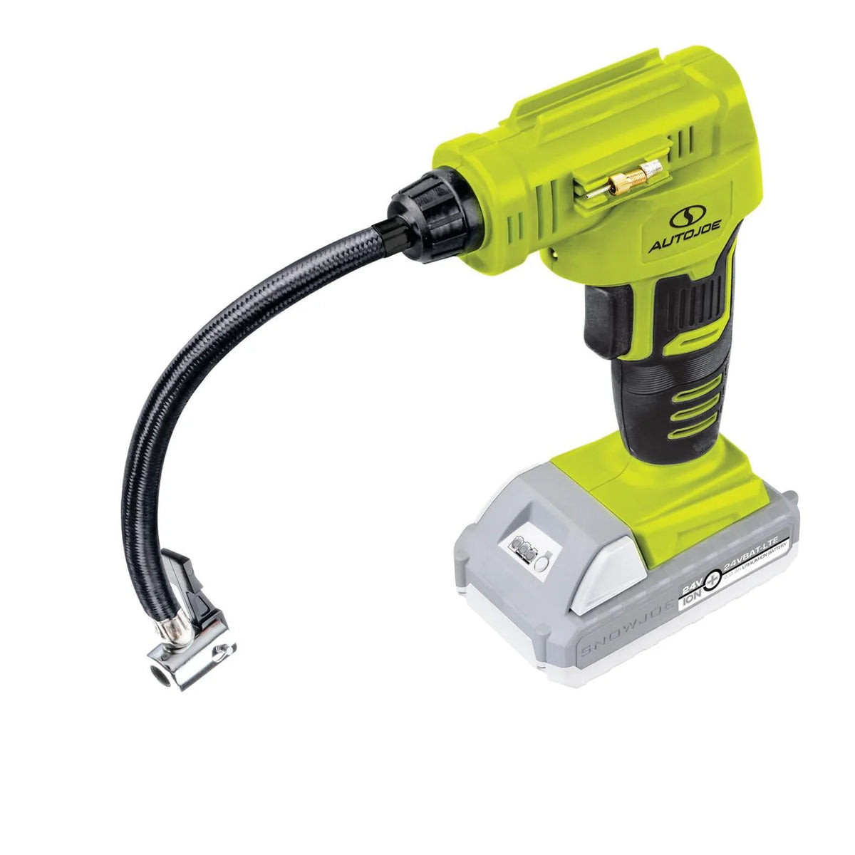 Auto Joe 24V Cordless Portable Air Compressor W/ Nozzle Adapters, 2.0-Ah Battery & Charger