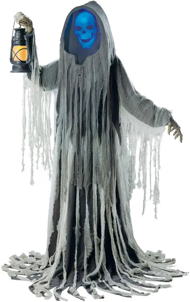 Haunted Hill Farm 6-Ft. Tall Fortune Teller Witch, Plug-in Motion-Activated Talking Scare Prop Halloween Animatronic for Indoor or Covered Outdoor Creepy Decorations