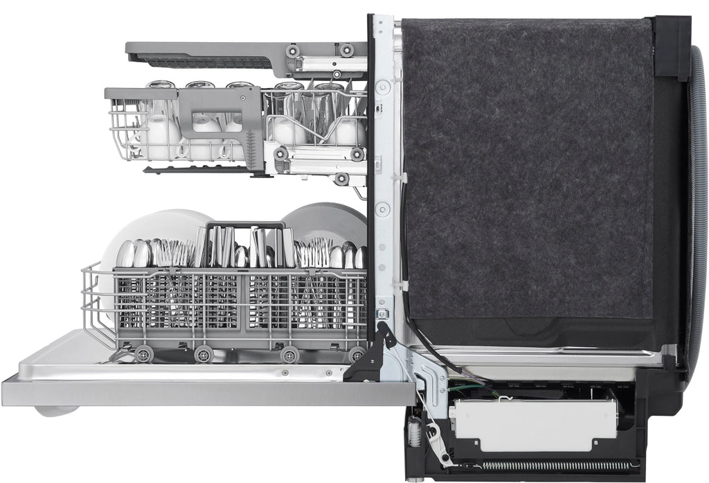 LG - 24 Top Control Smart Built-In Stainless Steel Tub Dishwasher with 3rd Rack, QuadWash and 46dba - Stainless steel