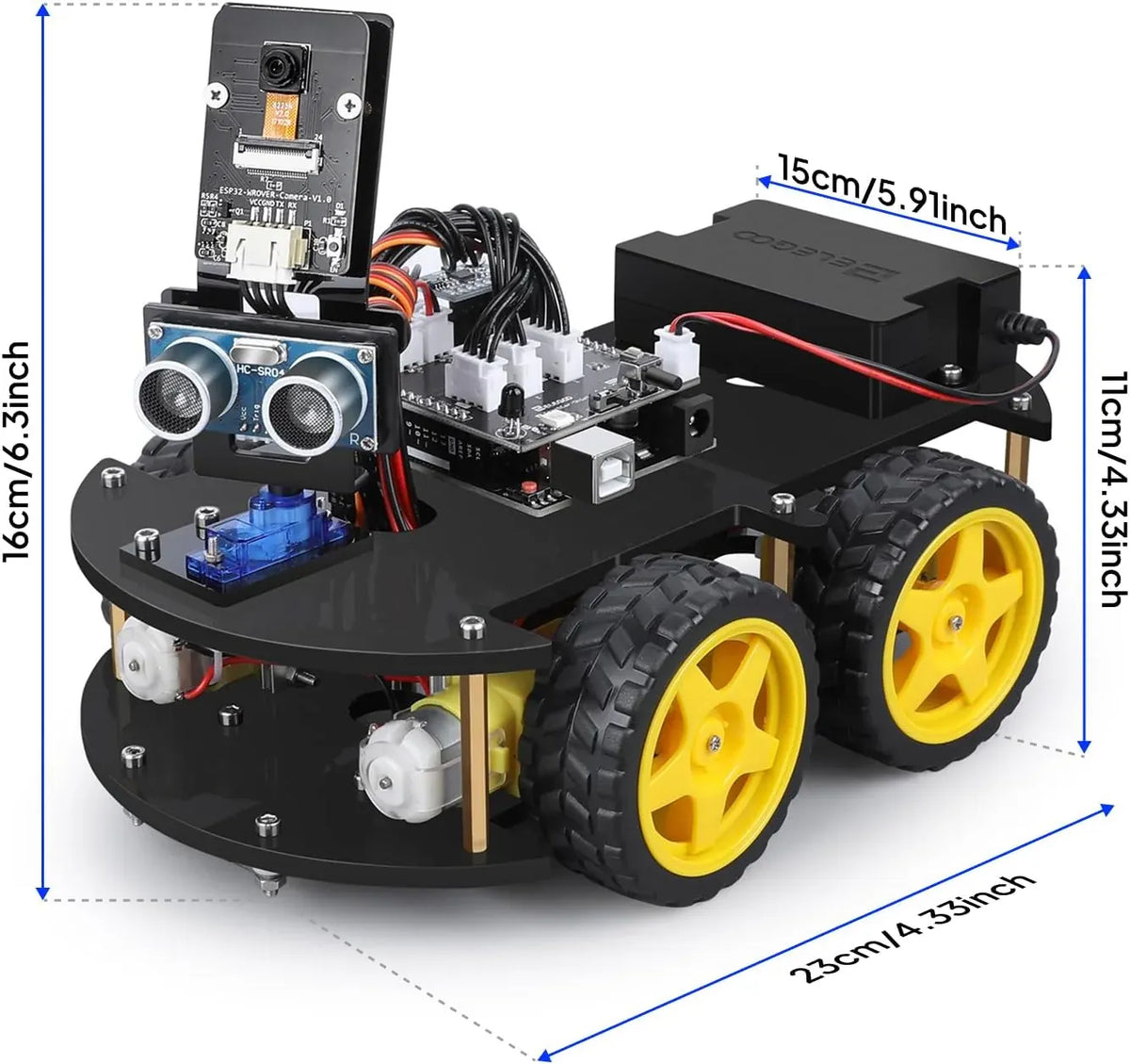 R3 Smart Robot Car Kit V4 for Arduino Robotics for Kids Ages 8-12 12-16 STEM Science Kits Coding Gifts for 8 9 10 11 12 13 14 15 16 Year Old Boys Girls Teens Cool Engineering Building Toys