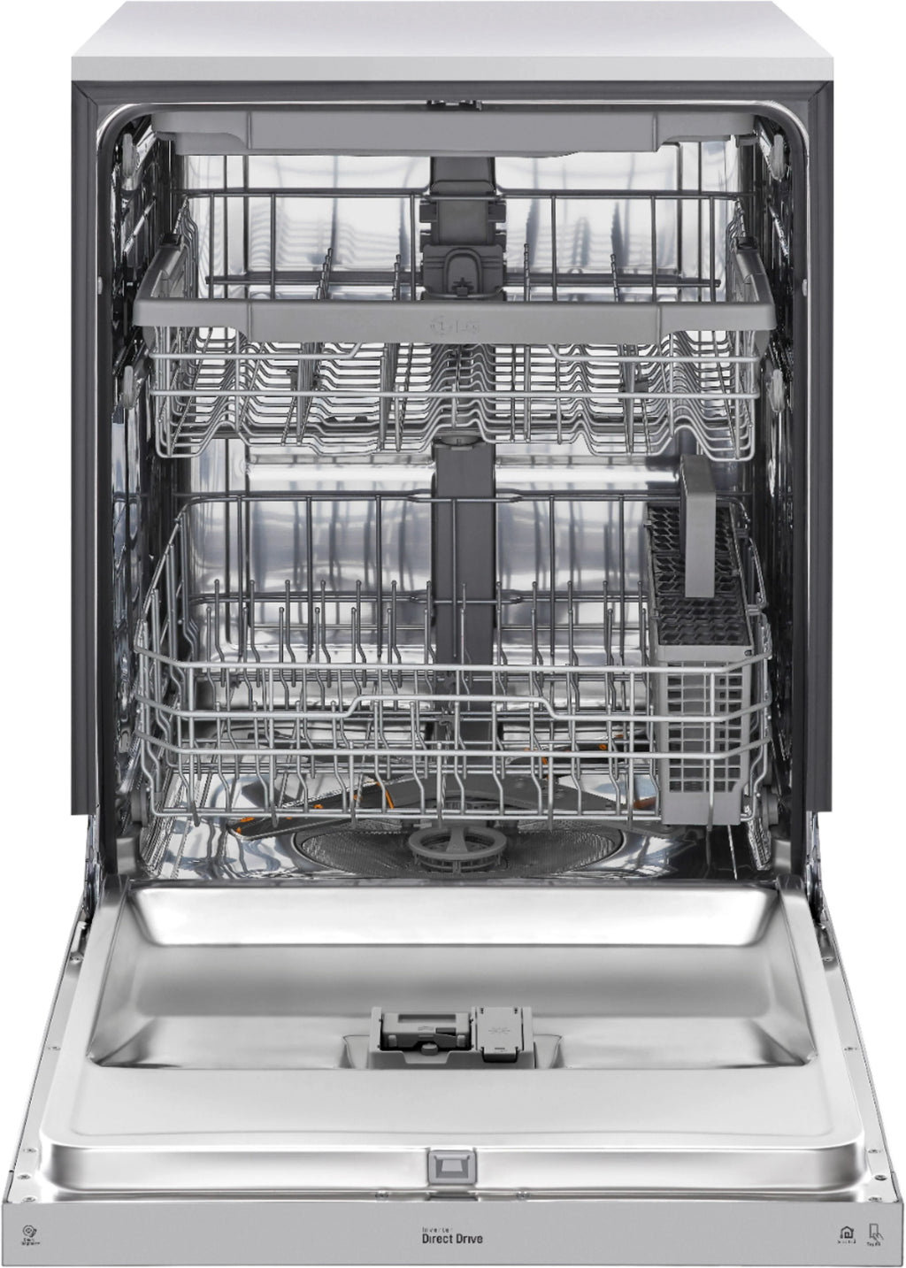 LG - 24 Front Control Smart Built-In Stainless Steel Tub Dishwasher with 3rd Rack, Quadwash, and 48dba - Stainless steel