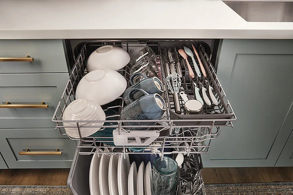 Whirlpool - 24 Top Control Built-In Dishwasher with Stainless Steel Tub, Large Capacity & 3rd Rack, 47 dBA - Stainless steel
