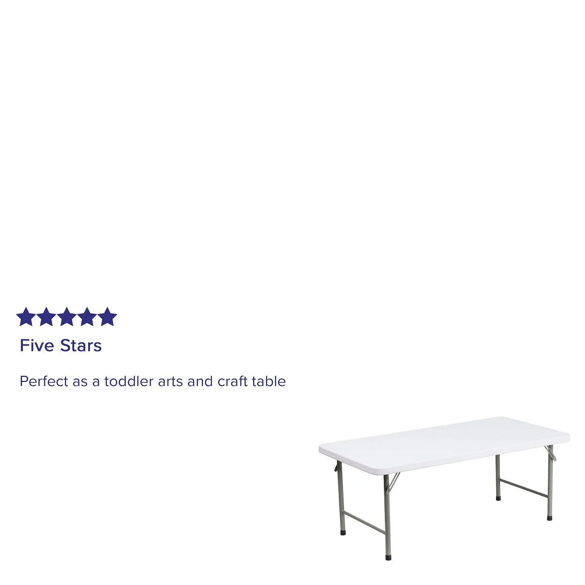 Emma and Oliver 4.93-Foot Kid's Granite White Plastic Folding Activity Table - Play Table