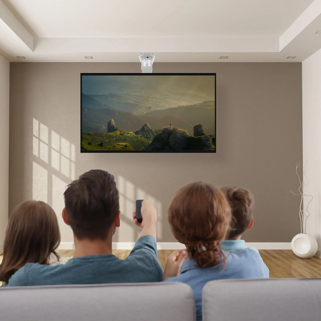 VIVO Electric Ceiling TV Mount for 23 to 55 inch Screens, Flip Down Motorized Pitched Roof VESA Mount, White, MOUNT-E-FD55W