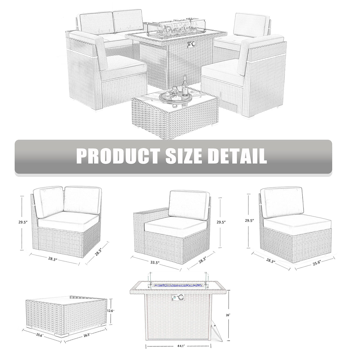 LayinSun Outdoor Furniture Sectional Conversation