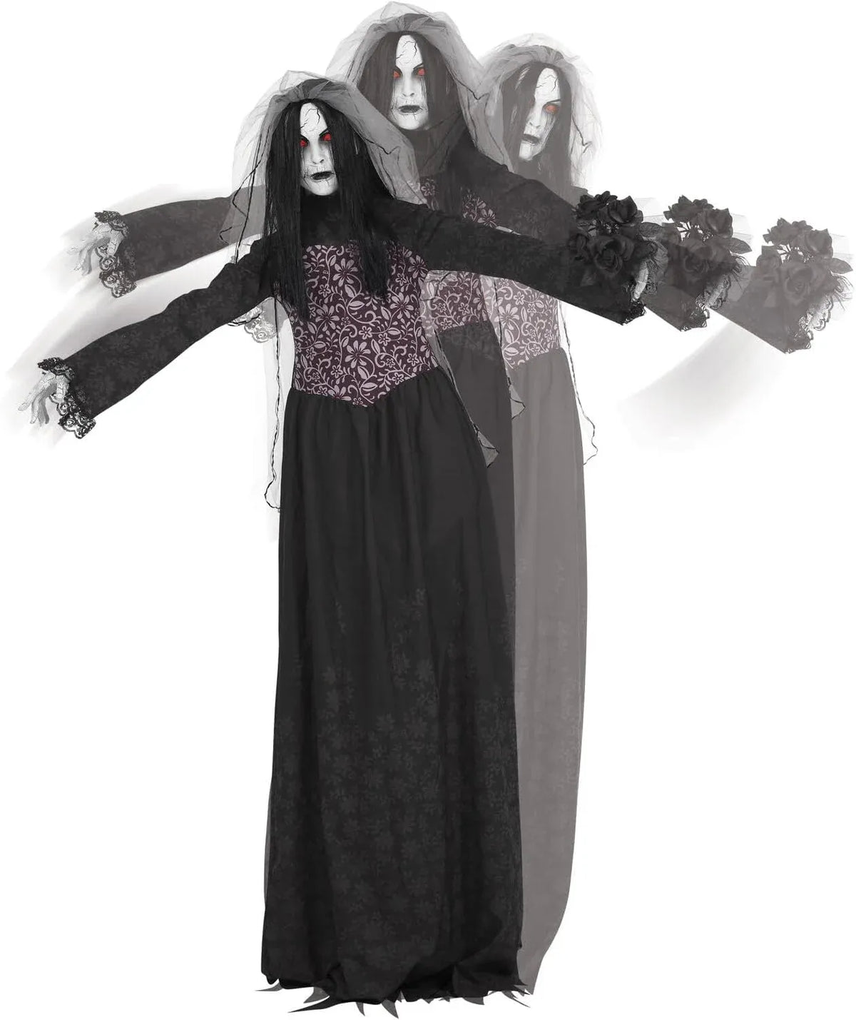 Haunted Hill Farm 7-Ft Animatronic Soul Harvester by Tekky, Halloween Animatronic, Spooky Prop & Party Decoration, Indoor & Covered Outdoor Creepy Witch Decor Motion-Activated Lights & Sound, LifeSize