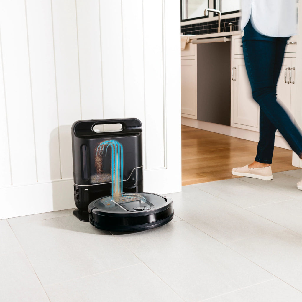 Shark - IQ Robot Self-Empty XL RV1001AE, Wi-Fi Connected, Robot Vacuum with Self-Cleaning Brushroll - Black
