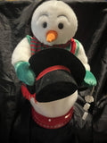 18 GEMMY SNOWFLAKE SPINNING, SINGING, DANCING, ANIMATED SNOW MISER SNOWMAN