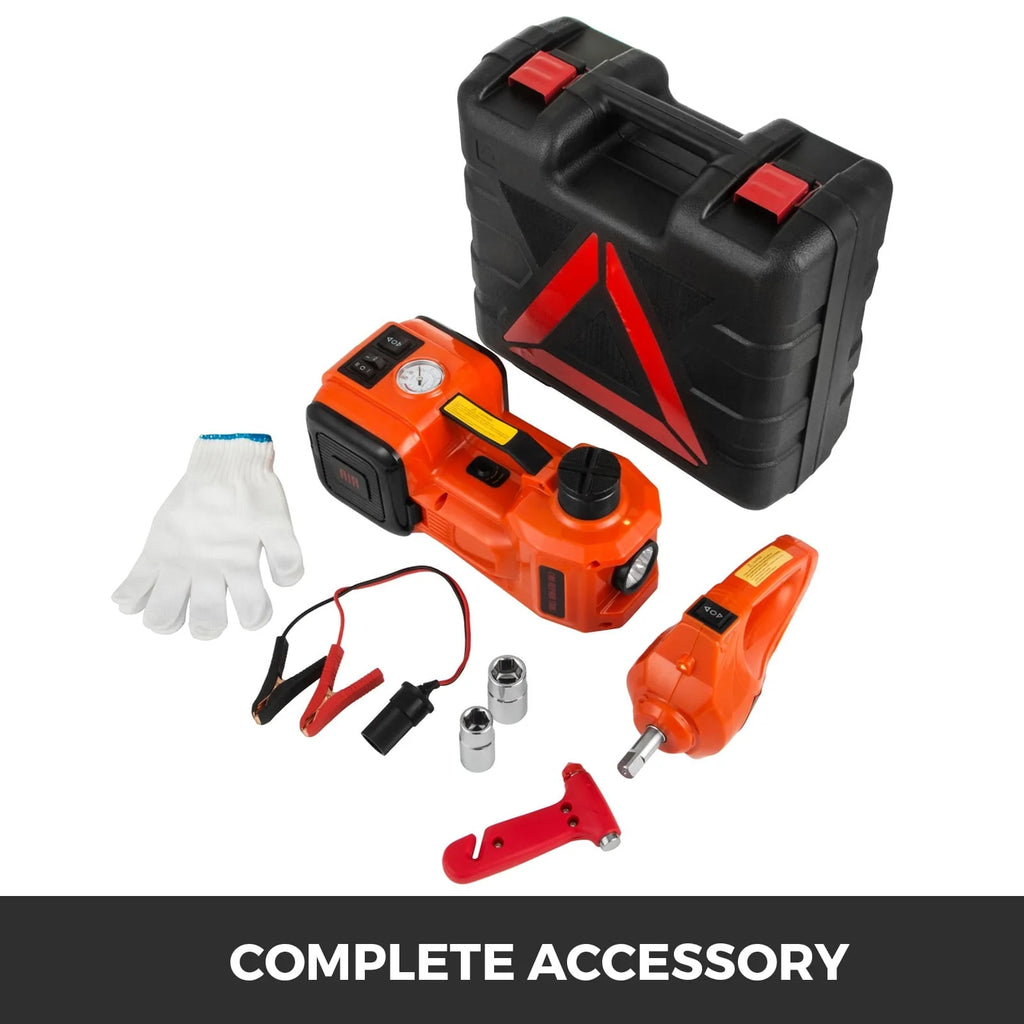 BENTISM Electric Car Jack 3 Ton Floor Jack Lift 12V W/Impact Wrench & Tire Inflator Pump