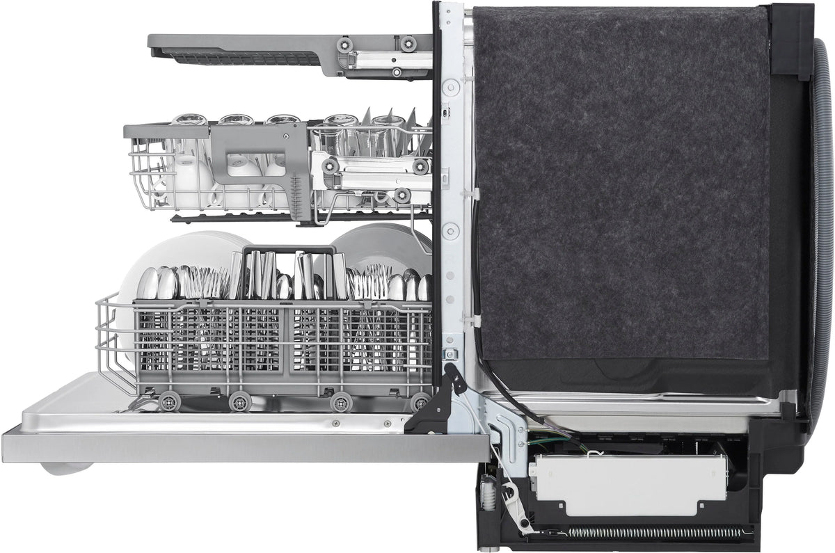 LG - 24 Top Control Smart Built-In Stainless Steel Tub Dishwasher with 3rd Rack, QuadWash and 46dba - Stainless steel