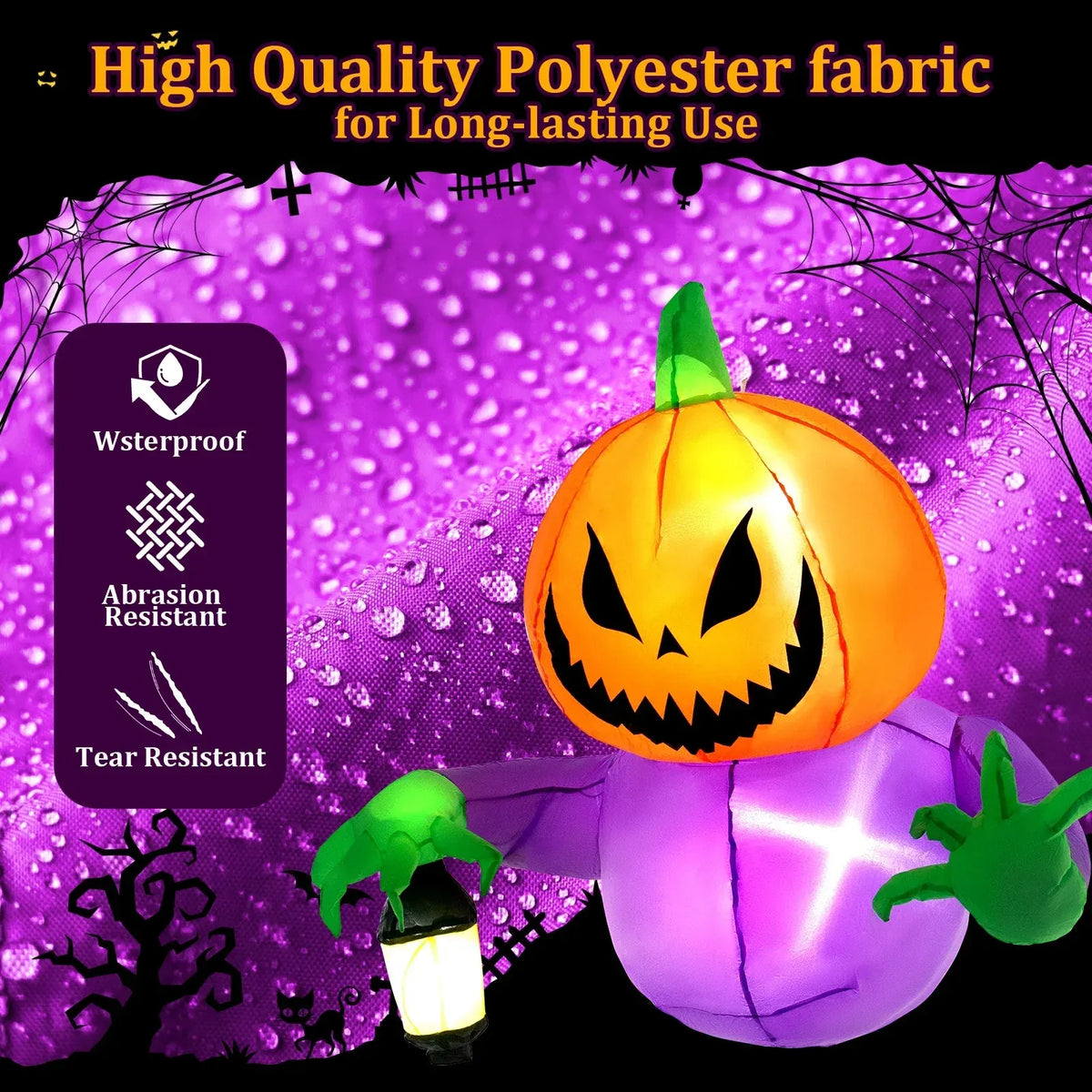 Halloween Inflatables Outdoor Decorations, Flying Pumpkin Broke Out from Window