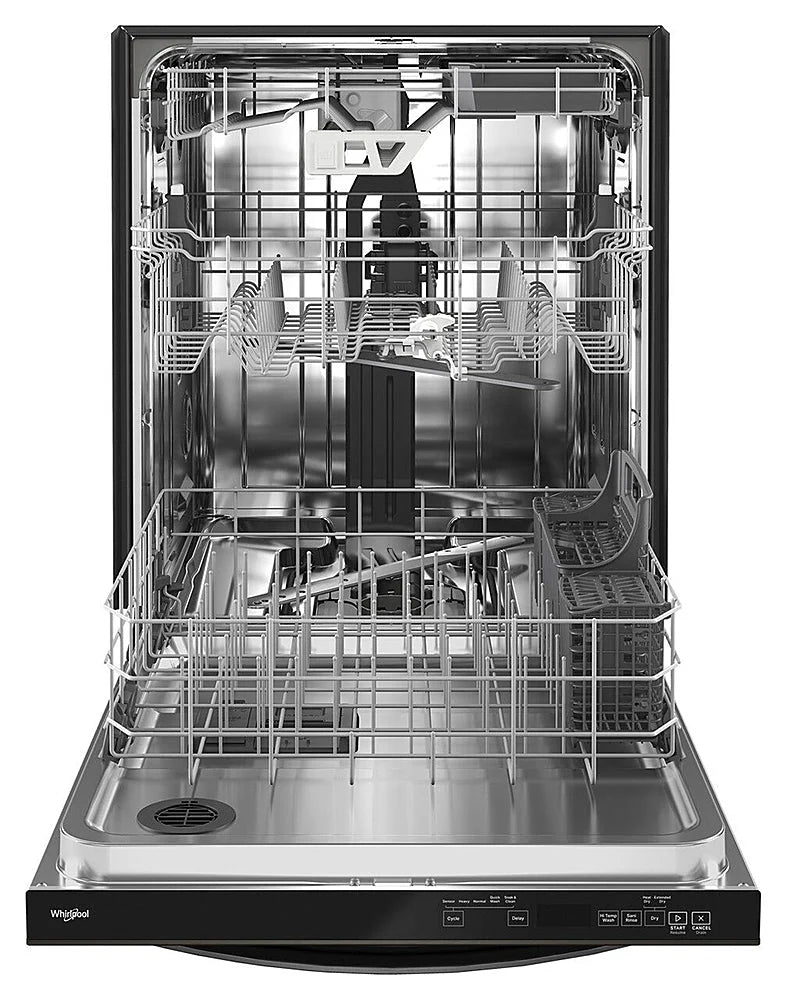 Whirlpool - 24 Top Control Built-In Dishwasher with Stainless Steel Tub, Large Capacity & 3rd Rack, 47 dBA - Black stainless steel
