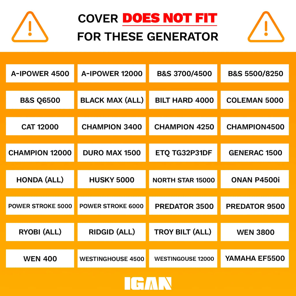 IGAN Generator Tent Running Cover Pro-Max, Ultra Heavy Duty Tarpaulin Enclosure with Windproof Kit, Portable All-Weather Generator Rain Shelter for Most 3500w-12000w generators, Black Generator Cover