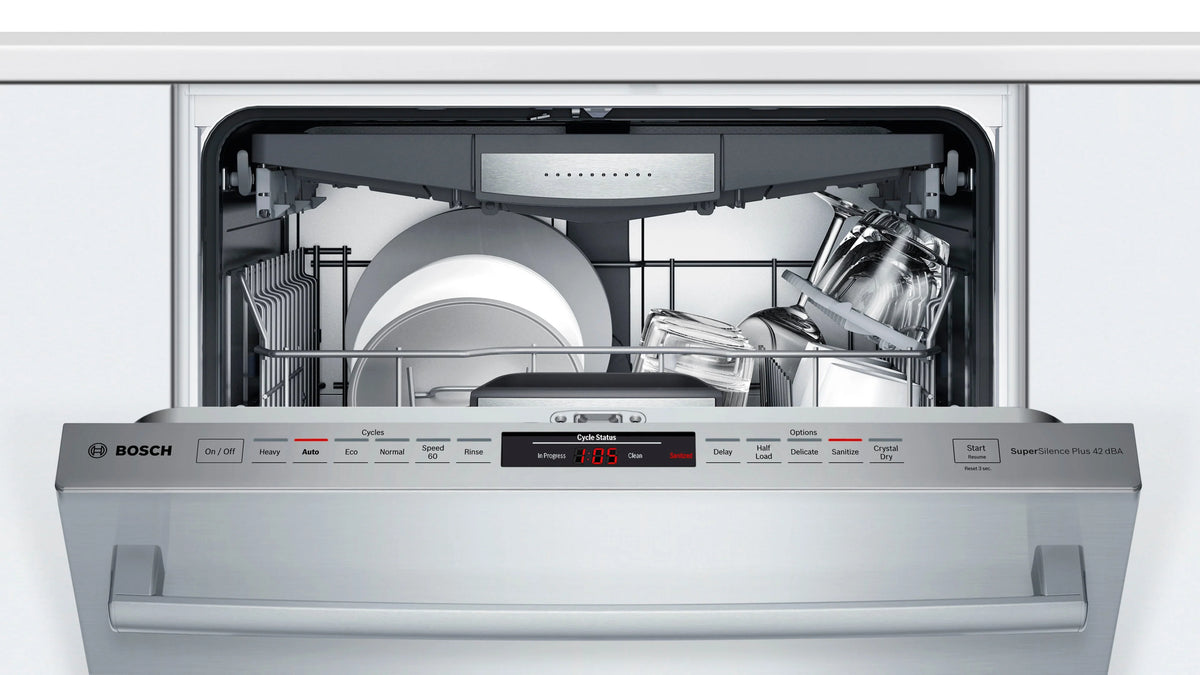 Bosch - 800 Series 24 Top Control Built-In Dishwasher with CrystalDry, Stainless Steel Tub, 3rd Rack, 42 dBa - Stainless steel