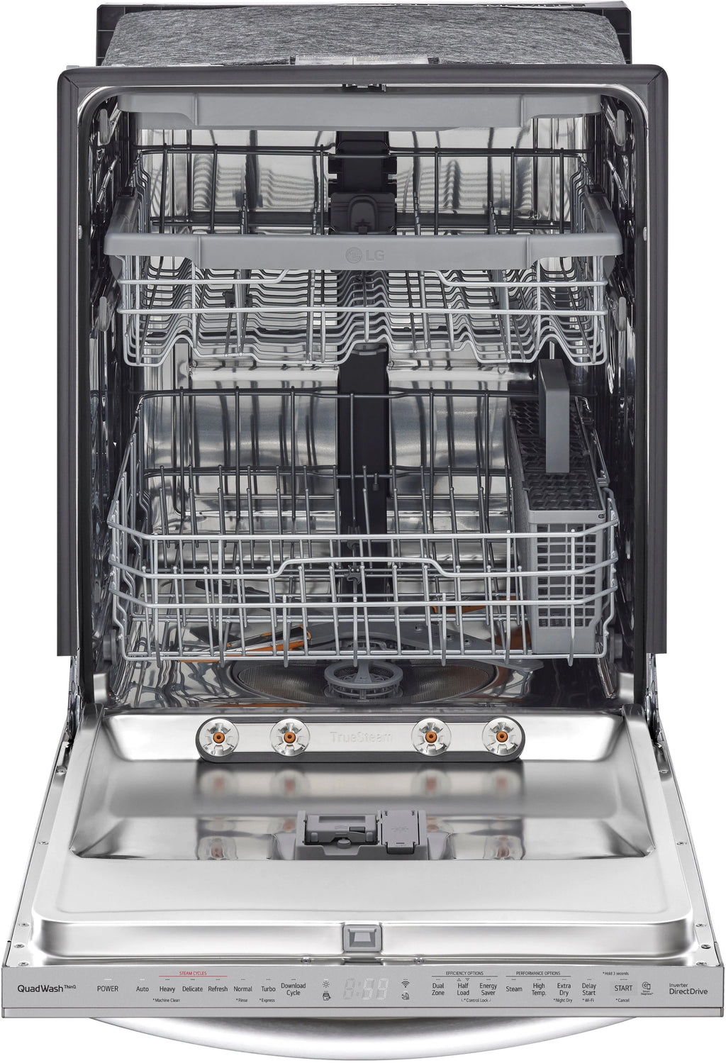 LG - 24 Top Control Smart Built-In Stainless Steel Tub Dishwasher with 3rd Rack, QuadWash and 46dba - Stainless steel