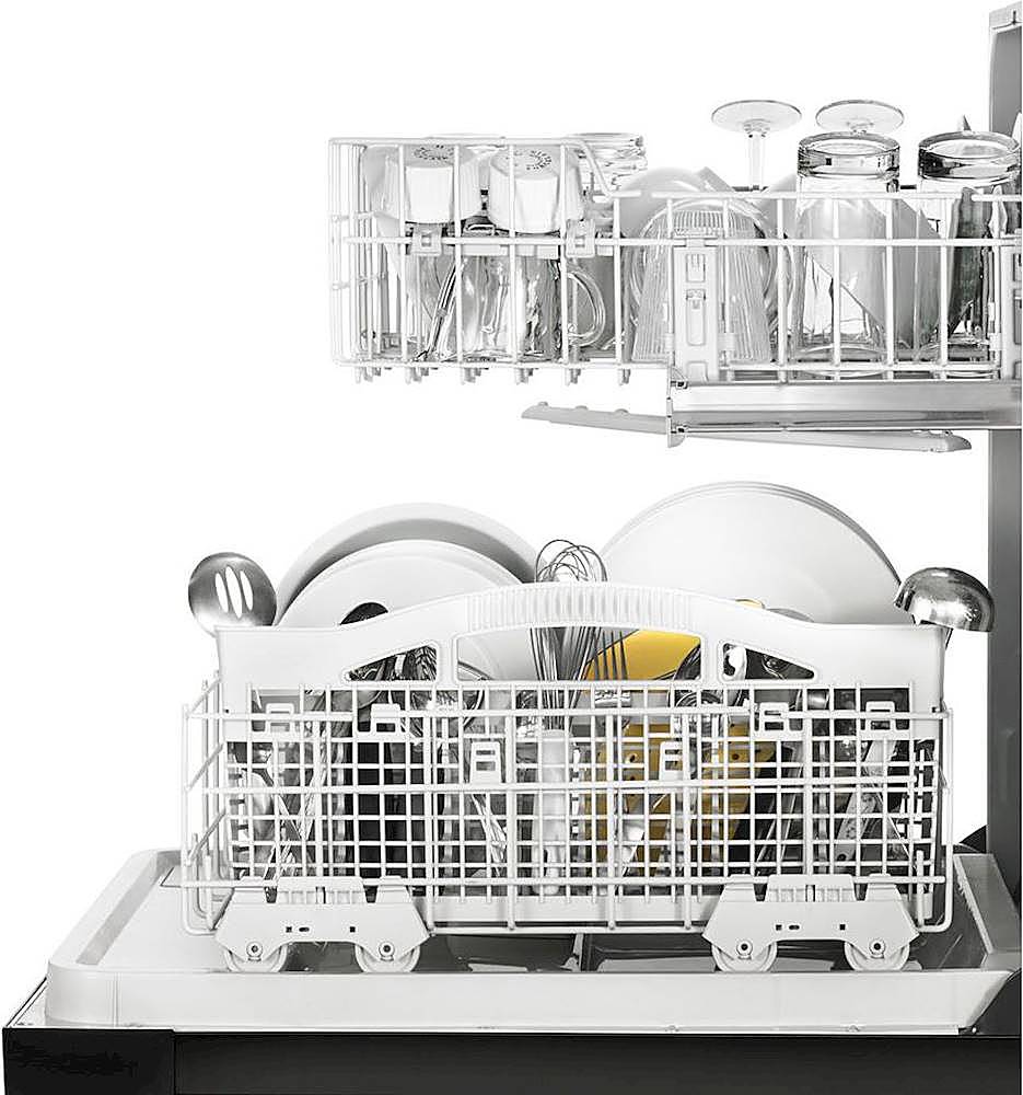 Whirlpool - 24 Front Control Built-In Dishwasher with 1-Hour Wash Cycle, 55dBA - Black