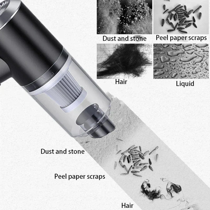 Handheld Wet and Dry Vacuum with Crevice and Brush Attachments, LED  Light
