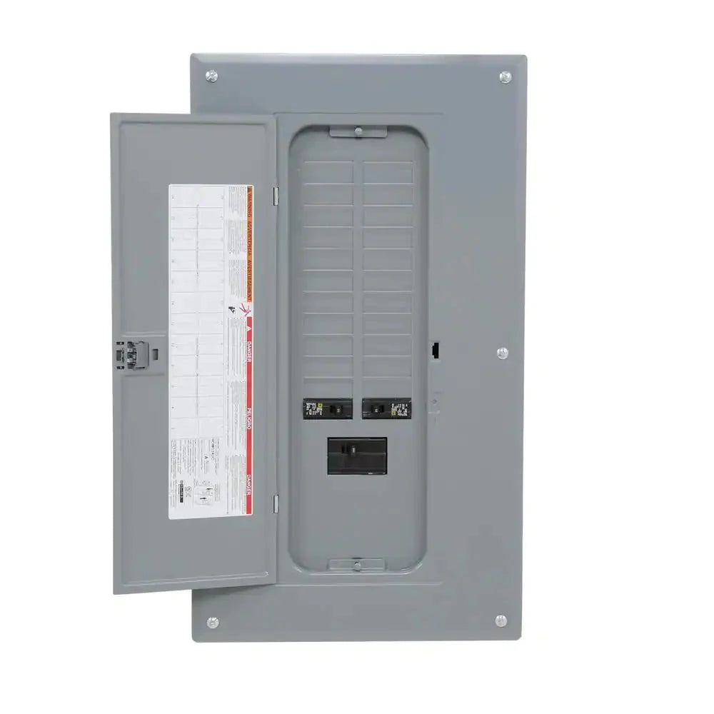 Square D Homeline 100 Amp 24-Space 48-Circuit Indoor Main Breaker Plug-On Neutral Load Center With Cover(HOM2448M100PCVP)