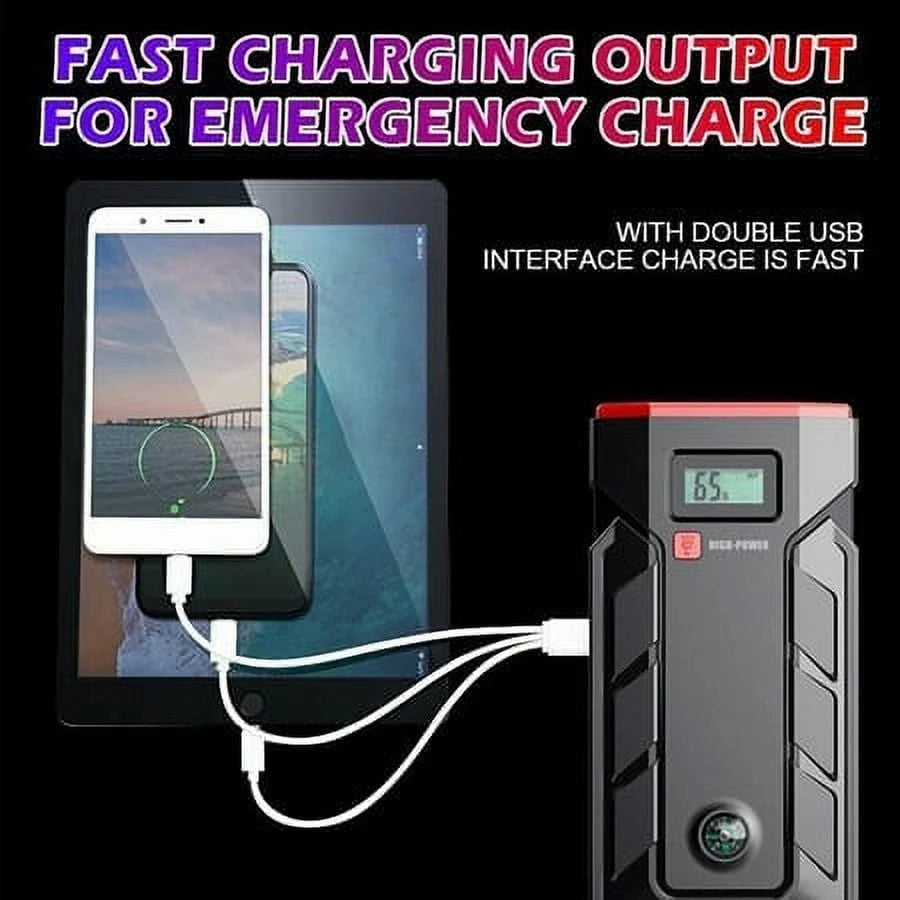 Xhy 50800mAh Car Jump Starter Portable Battery Pack Booster Jumper Box Emergency Start Power Bank Supply Charger with Built-in LED Light