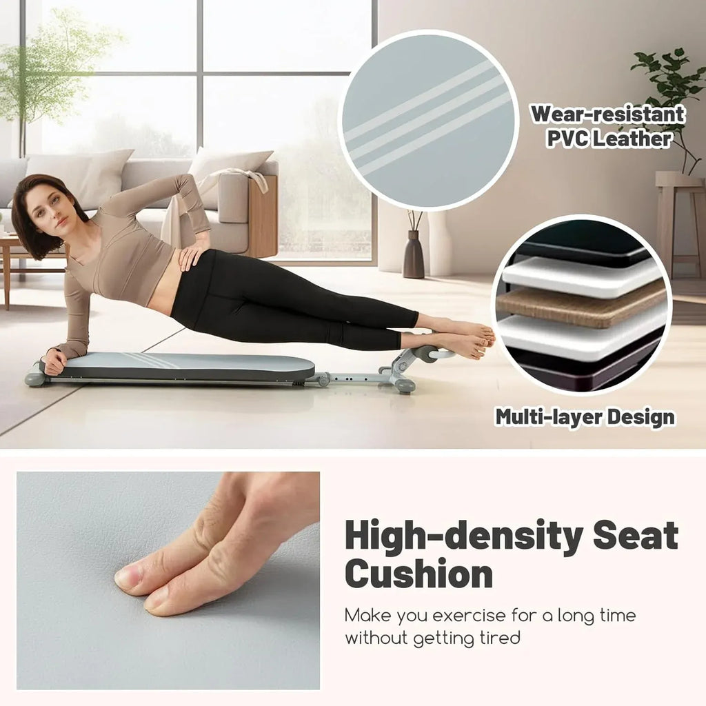 Goplus Multifunctional Sit Up Bench, Workout Bench w/3 Gear Adjustable Angles & Adjustable Length, Foldable Design, Versatile Fitness Equipment for Home Gym, 330 LBS Load Capacity